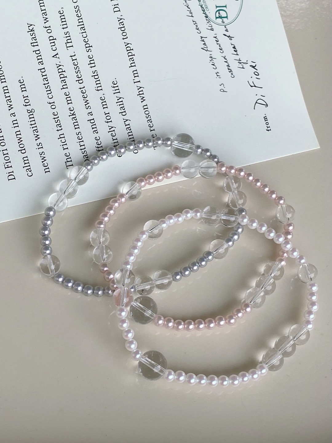Pink-bim beads bracelet (3 color)